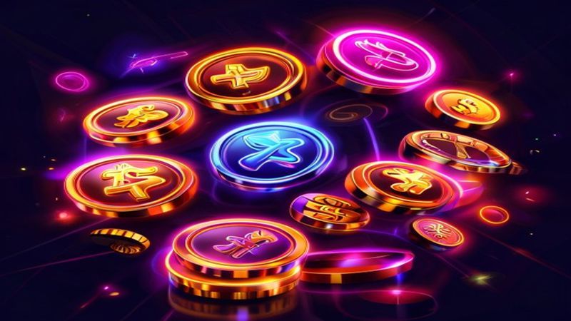 Giao diện một game slot với các biểu tượng và vòng quay miễn phí